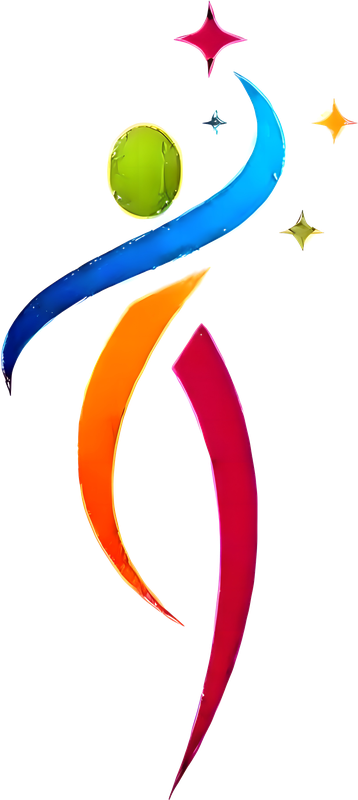 Ava Healthcare figure logo: a person formed from blue, orange and red strokes beneath stars